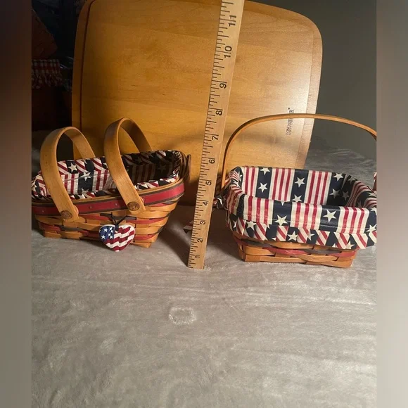 Longaberger 2 Red, White, and Blue Baskets